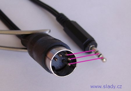 jak propojit audio jack a pětikulík (5-pin DIN)